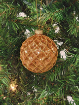 Copper Quilted Ball Glass Christmas Ornament F07M7-9-LH76-23186 From Wizardi