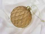 Crisscross Beige Glass Ball Christmas Ornament F07M7-26(LH76-23004) From Wizardi