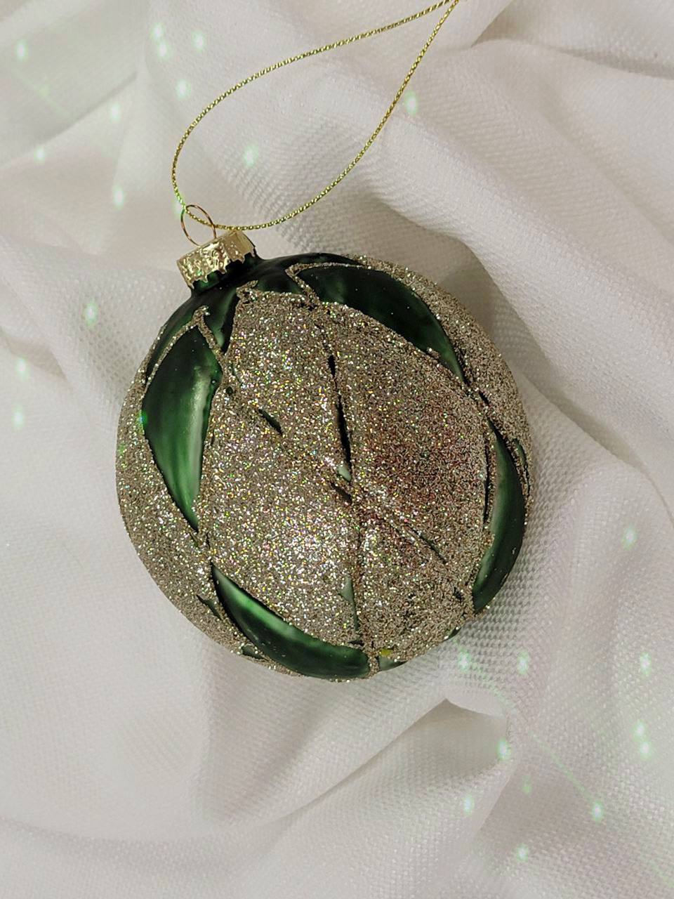 Emerald Twist Glass Ball Christmas Ornament F07M7-23(LH76-23107) from Wizardi