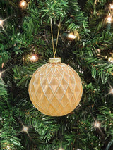 Crisscross Beige Glass Ball Christmas Ornament F07M7-26(LH76-23004) From Wizardi