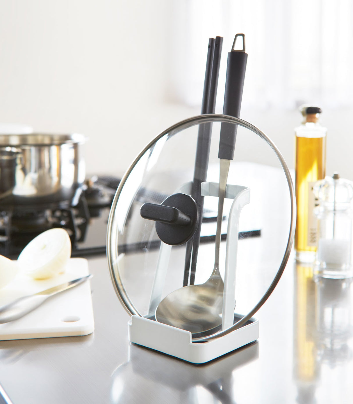 Lid & Ladle Stand - Steel from Yamazaki Home