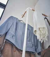 Corner Leaning Coat Hanger (63" H)  - Steel + Wood from Yamazaki Home