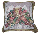 DaDa Bedding Set of 2-Pieces Festive Holiday Fiesta Floral Botanical Tapestry Throw Pillow Covers w/ Inserts - 18" x 18" from DaDalogy Bedding Collection