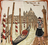 DaDa Bedding Set of 2-Pieces Postcard of Venice Tapestry Throw Pillow Covers w/ Inserts - 18" x 18" from DaDalogy Bedding Collection