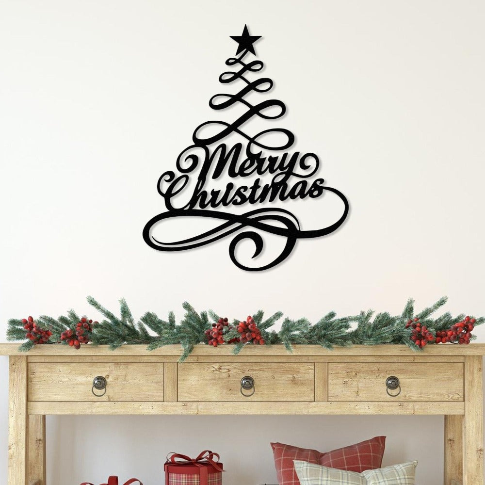 Pine Tree Merry Christmas Wall Art from VITAHOME DESIGN LLC