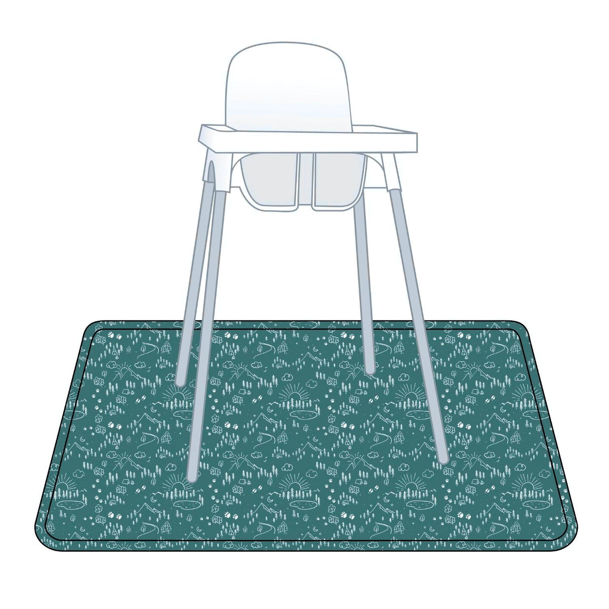 Pine Forest Splash Mat - A Waterproof Catch-All for Highchair Spills and More! from BapronBaby