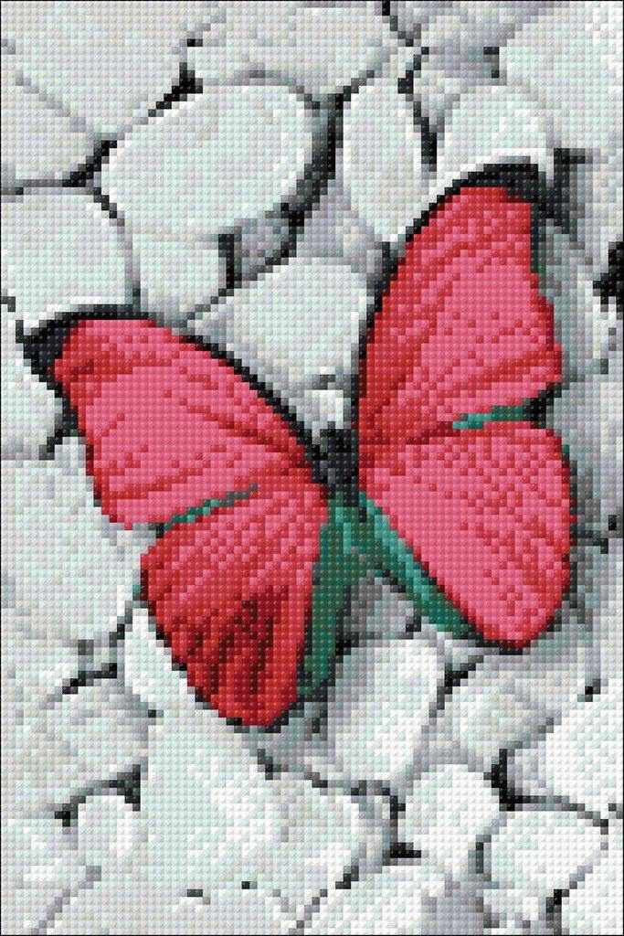 Pink Butterfly CS054  7.9 x 11.8 inches Crafting Spark Diamond Painting Kit from Wizardi