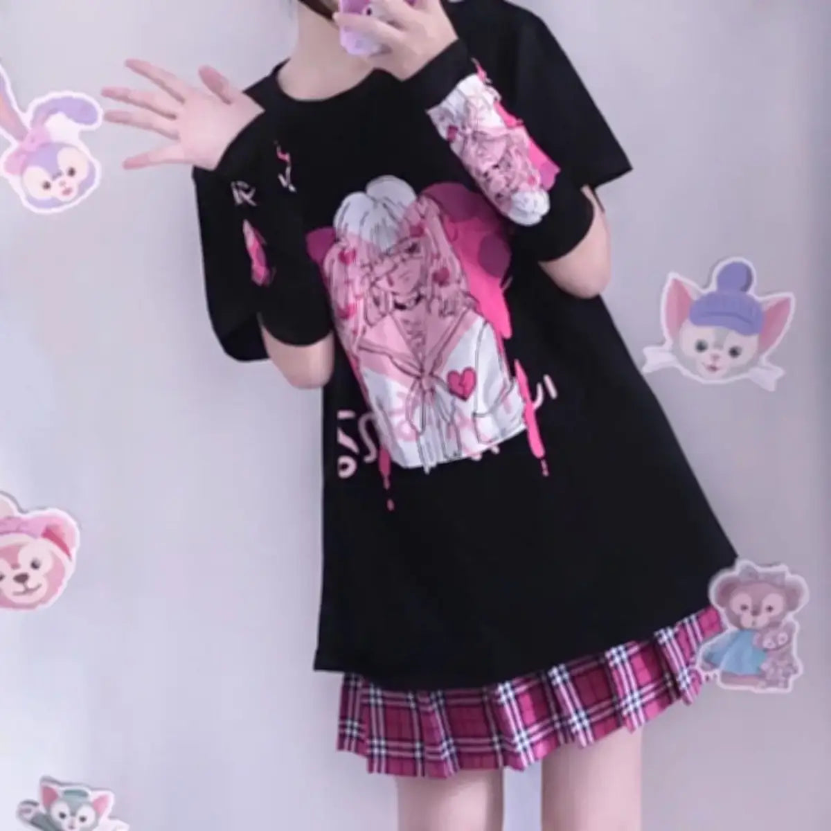 Pink Drip Anime Heart Tee From Kawaii Stop