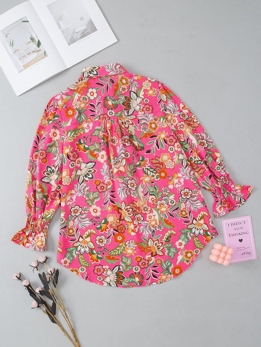 3/4 Sleeve Floral Print Top from MsDressly