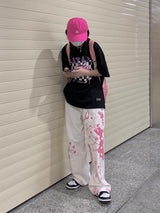Cute Pink Girl Graffiti Jeans From Kawaii Stop