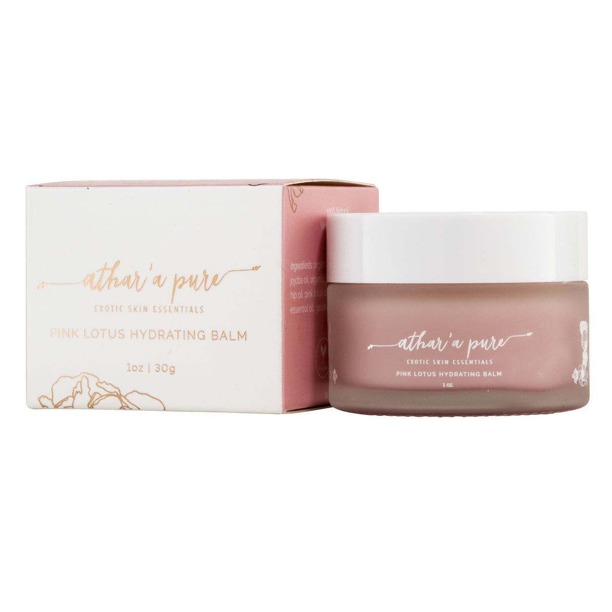 Pink Lotus Hydrating Balm (Organic, Vegan, 100% Natural) From Athar'a Pure