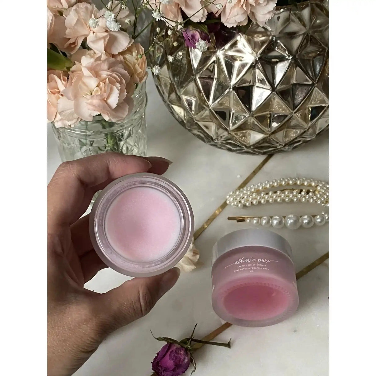 Pink Lotus Hydrating Balm (Organic, Vegan, 100% Natural) From Athar'a Pure