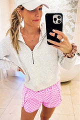Activewear Pink Checkered Shorts from MsDressly
