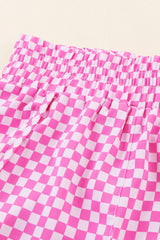 Activewear Pink Checkered Shorts from MsDressly