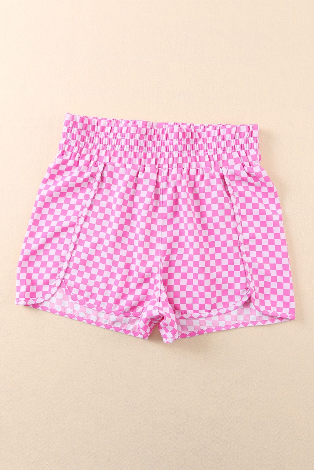 Activewear Pink Checkered Shorts from MsDressly