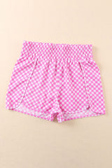 Activewear Pink Checkered Shorts from MsDressly