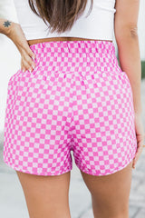Activewear Pink Checkered Shorts from MsDressly
