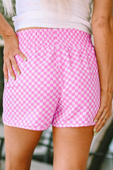 Activewear Pink Checkered Shorts from MsDressly