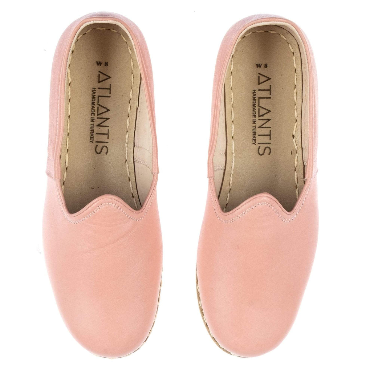 Women's Powder Pink Slip On Shoes from Atlantis Handmade Shoes