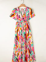 Abstract Print Maxi Dress from MsDressly