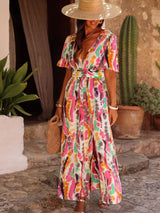 Abstract Print Maxi Dress from MsDressly