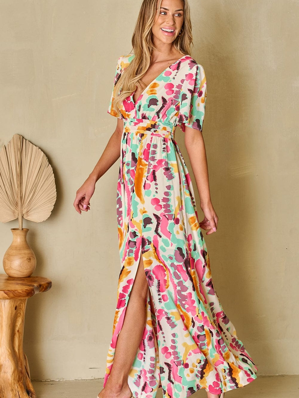 Abstract Print Maxi Dress from MsDressly