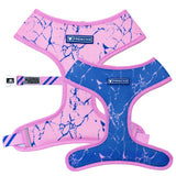 Frenchie Duo Reversible Harness - Pink Marble from Frenchie Bulldog