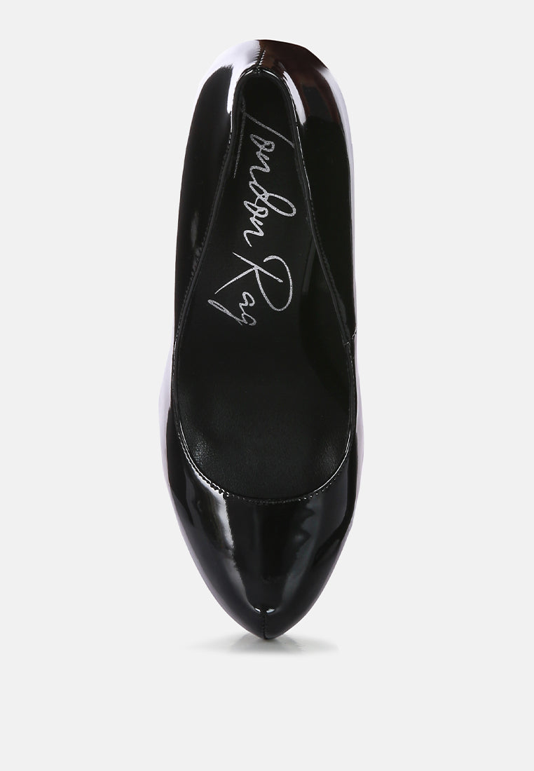 Pismis Patent Faux Leather Stiletto Pumps from London Rag International