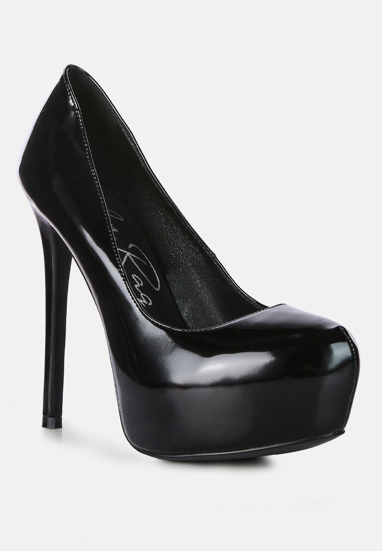 Pismis Patent Faux Leather Stiletto Pumps from London Rag International