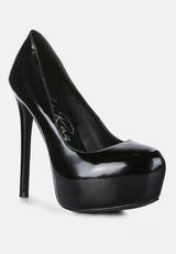 Pismis Patent Faux Leather Stiletto Pumps from London Rag International