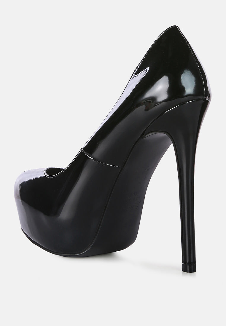 Pismis Patent Faux Leather Stiletto Pumps from London Rag International