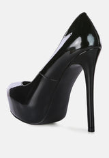 Pismis Patent Faux Leather Stiletto Pumps from London Rag International