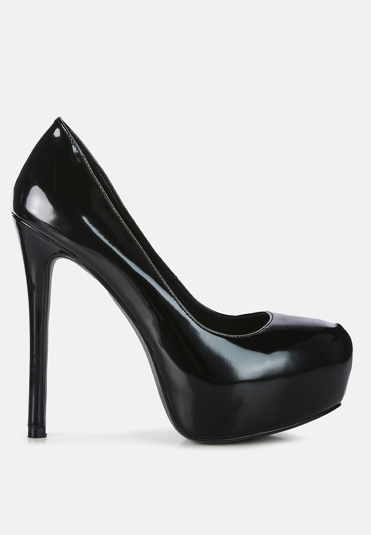 Pismis Patent Faux Leather Stiletto Pumps from London Rag International