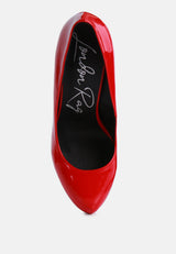 Pismis Patent Faux Leather Stiletto Pumps from London Rag International
