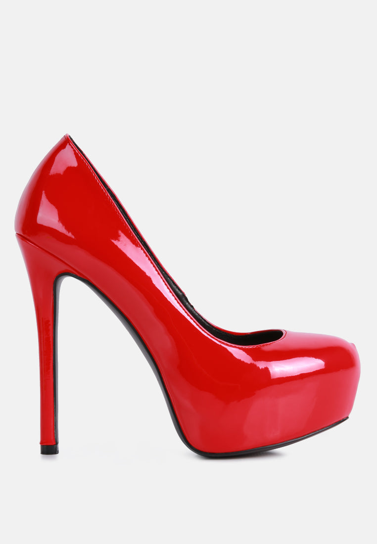 Pismis Patent Faux Leather Stiletto Pumps from London Rag International