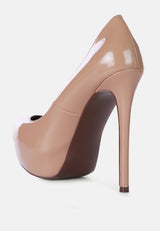 Pismis Patent Faux Leather Stiletto Pumps from London Rag International