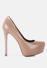 Pismis Patent Faux Leather Stiletto Pumps from London Rag International