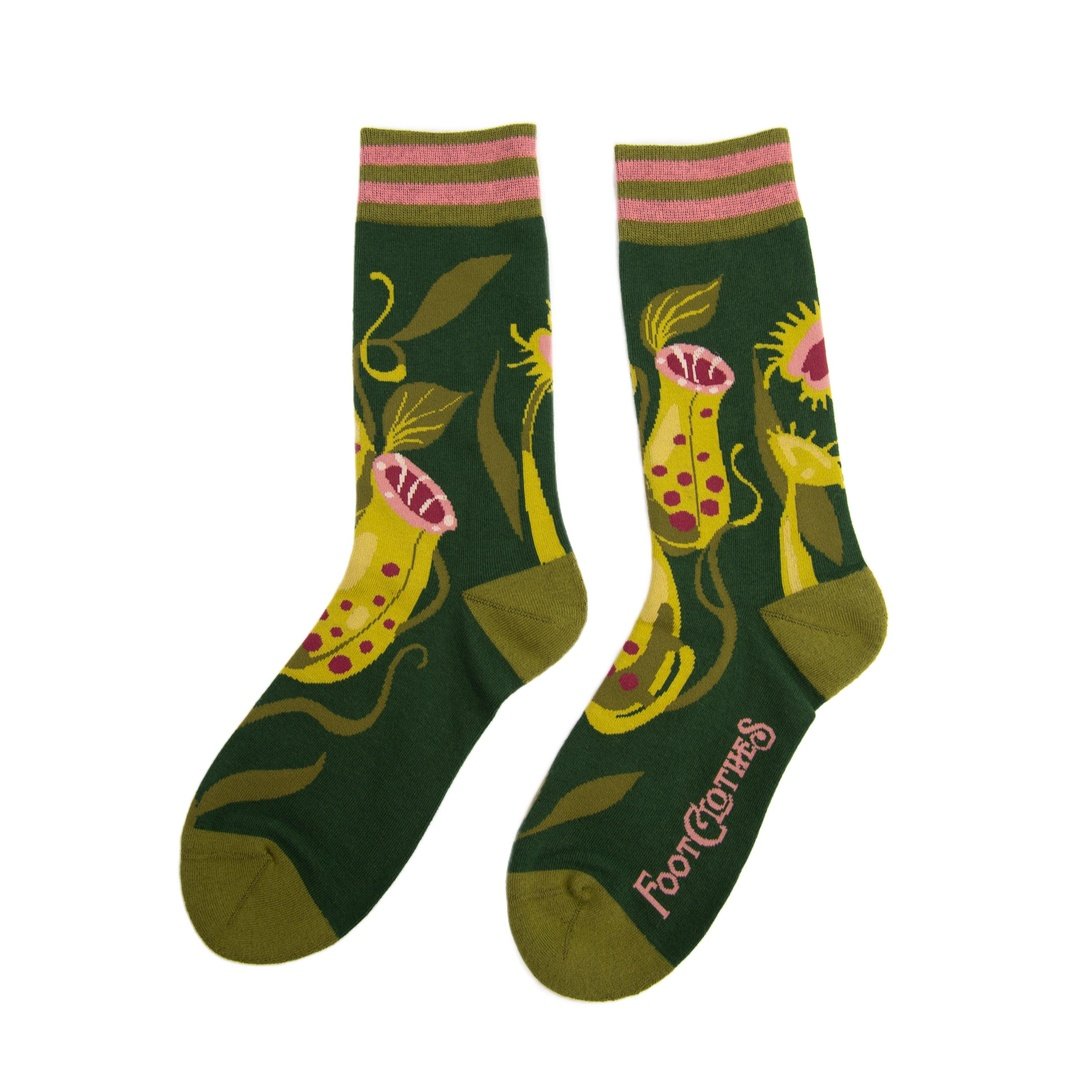 Pitcher Plant Crew Socks from FootClothes