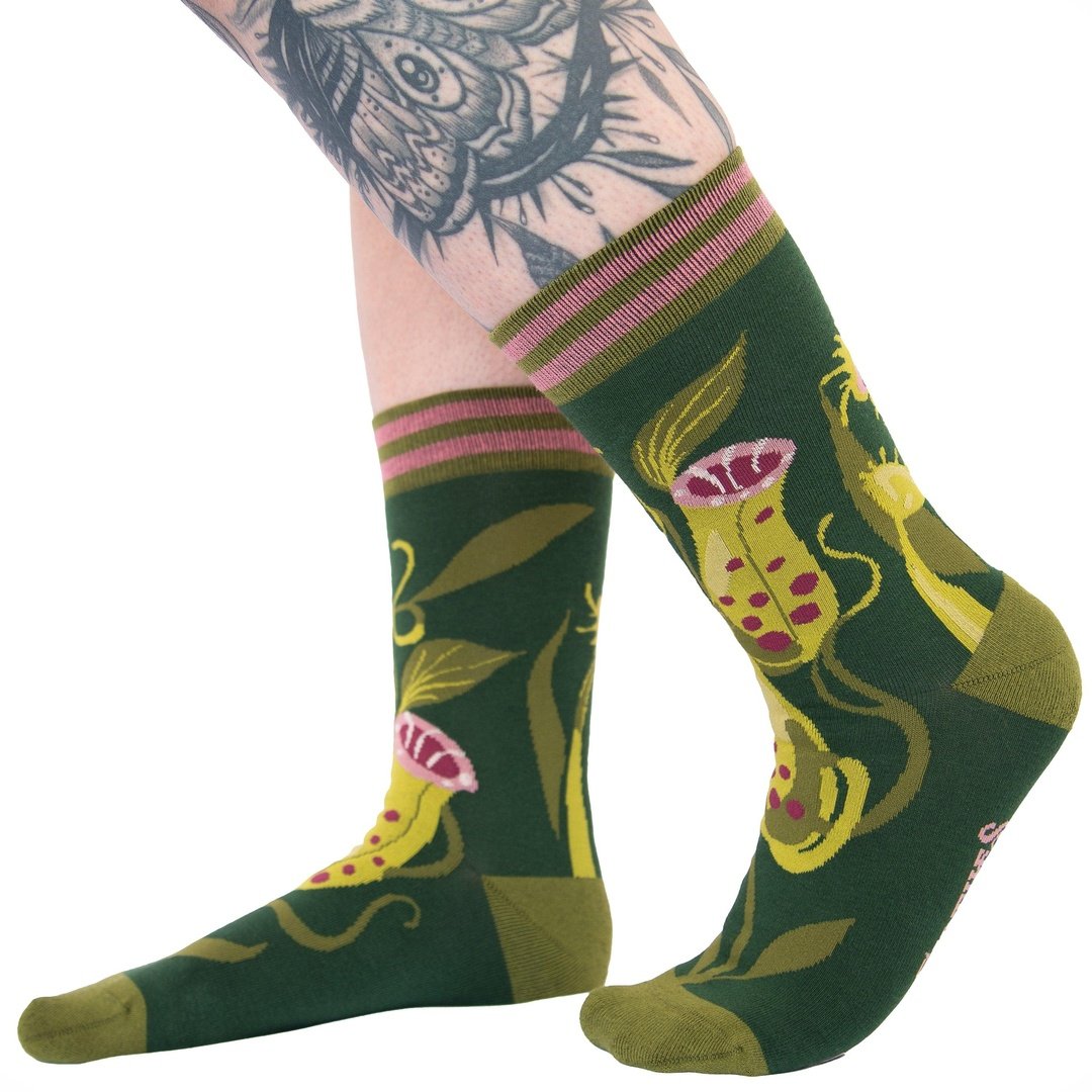 Pitcher Plant Crew Socks from FootClothes