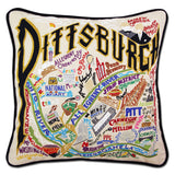 Pittsburgh Hand-Embroidered Pillow from Quirks!