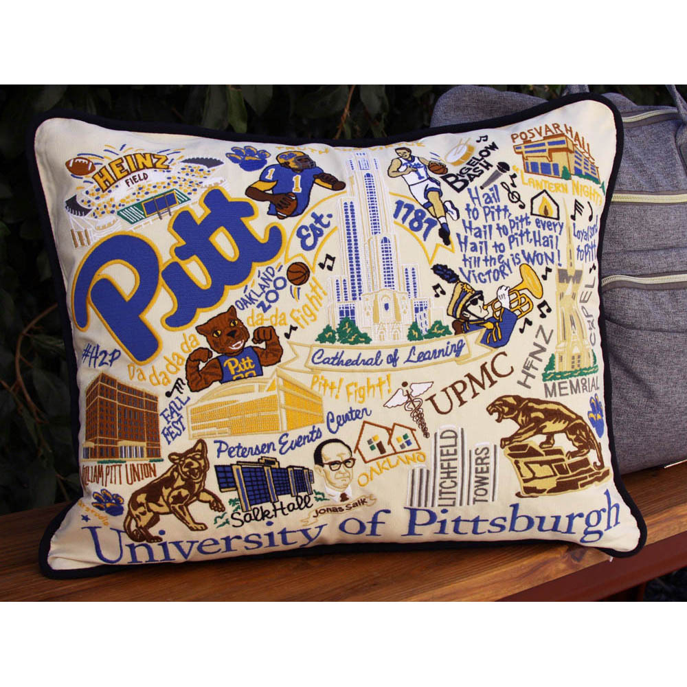 Pittsburgh, University of Collegiate Embroidered Pillow by CatStudio from Quirks!