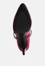 Pixie Dust Patent Faux Leather Cross Strap Pumps from London Rag International