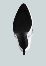 Pixie Dust Patent Faux Leather Cross Strap Pumps from London Rag International