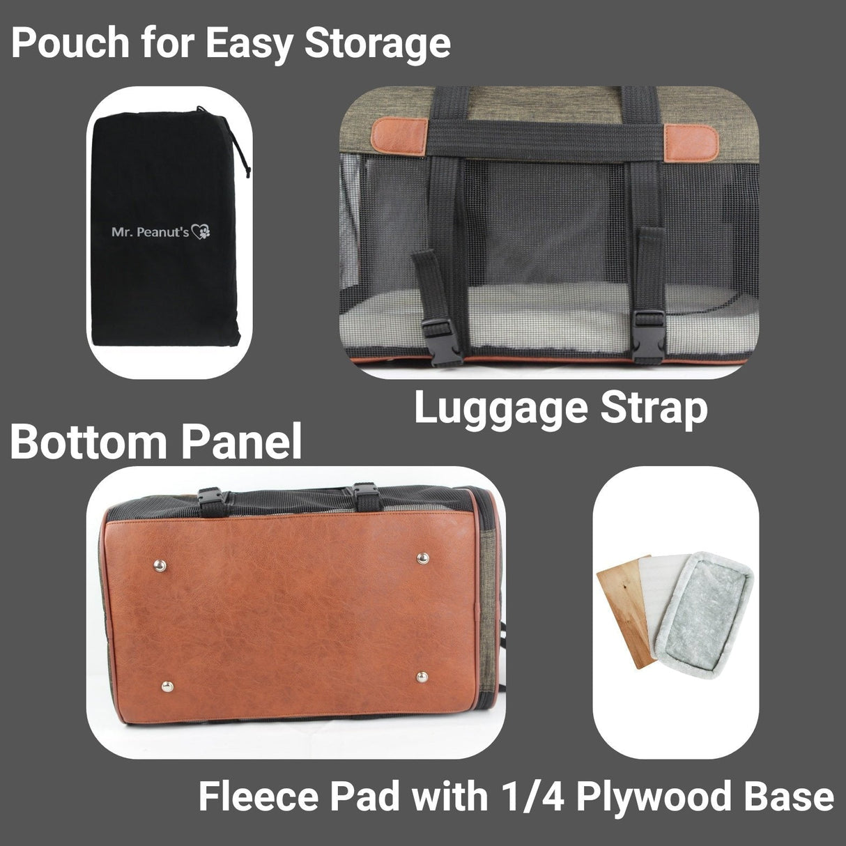 Mr. Peanut's Rhodium Series Mini Size Soft Sided Pet Carrier - Note Sizing in Description from Mr. Peanut's Pet Carriers