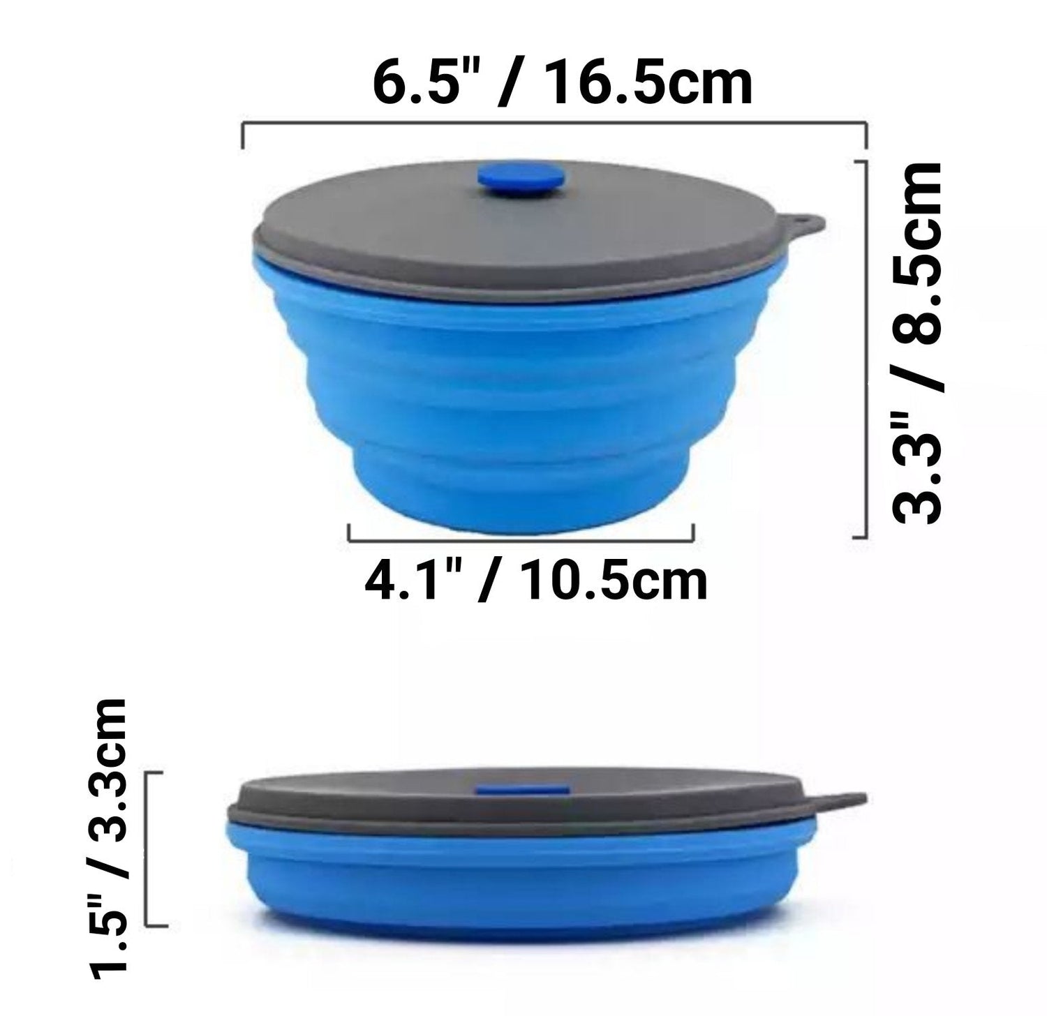Mr. Peanut's 30oz Collapsible Silicone Camping Bowl with Lid & Foldable Fork from Mr. Peanut's Pet Carriers