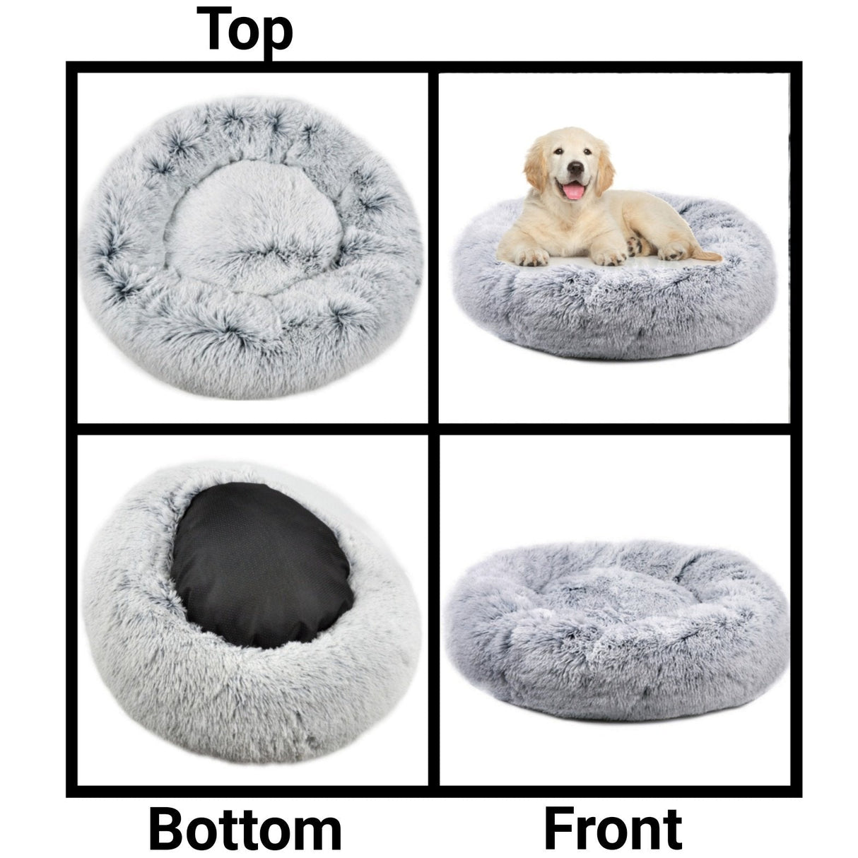 Mr. Peanut's 23" OrthoPlush® Pet Bed - Gray Two Tone from Mr. Peanut's Pet Carriers