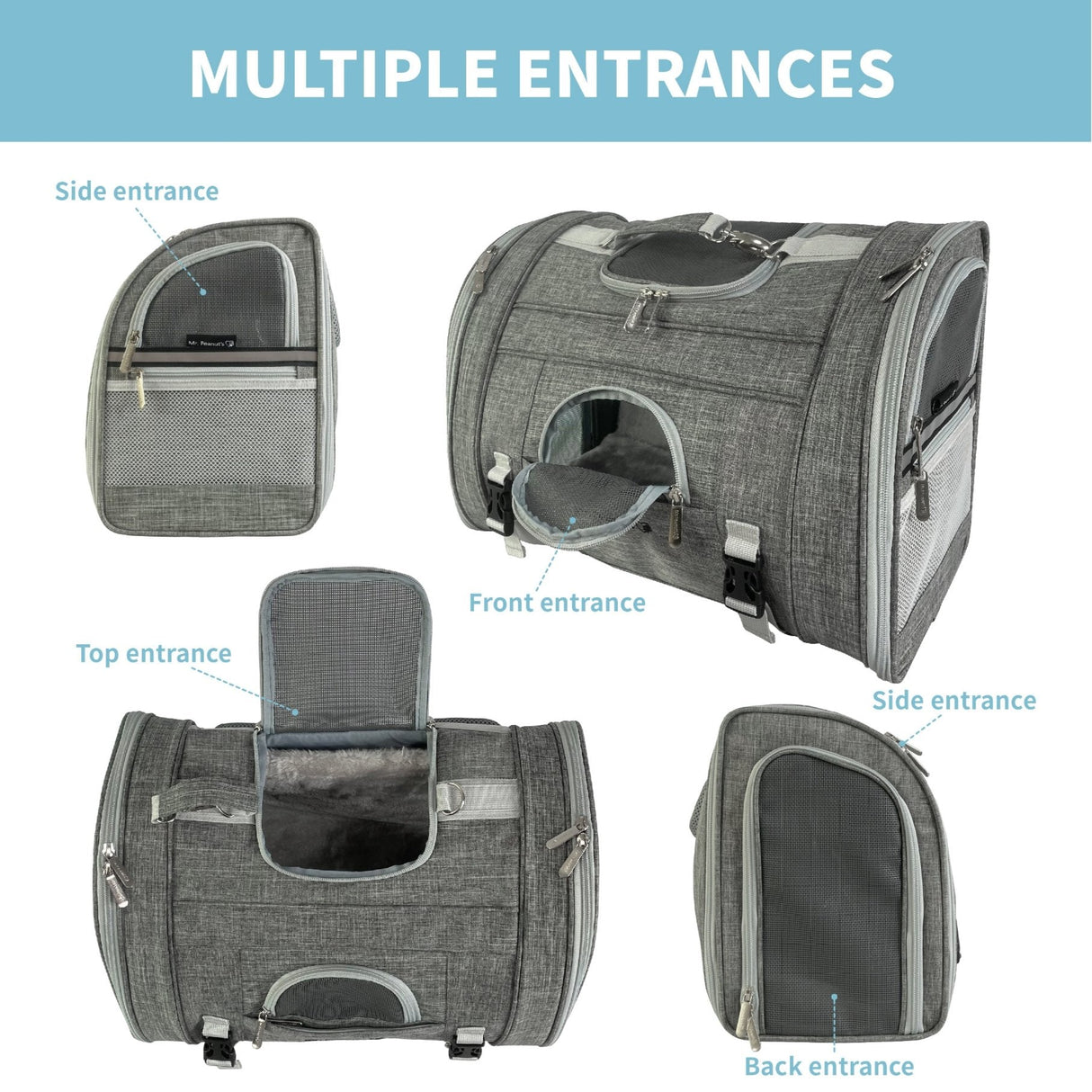 Mr. Peanut's Monterey Series Airline Compliant Horizontal Backpack Pet Carrier from Mr. Peanut's Pet Carriers