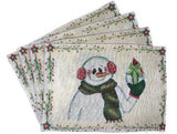 DaDa Bedding Set of 4-Pieces Magical Snowman Holiday Tapestry Placemats 13” x 19” (9733) from DaDalogy Bedding Collection