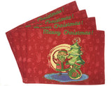 DaDa Bedding Set of 4-Pieces Red Santa Claus Christmas Tapestry Placemats 13” x 19” (17615) from DaDalogy Bedding Collection