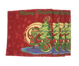 DaDa Bedding Set of 4-Pieces Red Santa Claus Christmas Tapestry Placemats 13” x 19” (17615) from DaDalogy Bedding Collection
